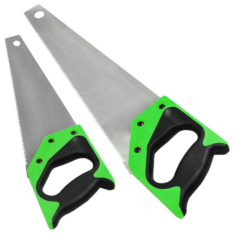 Green Plastic-Handled Polished Hand Saw